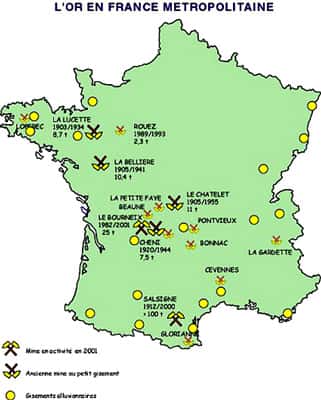 De nombreuses mines d'or ont été exploitées en France.
