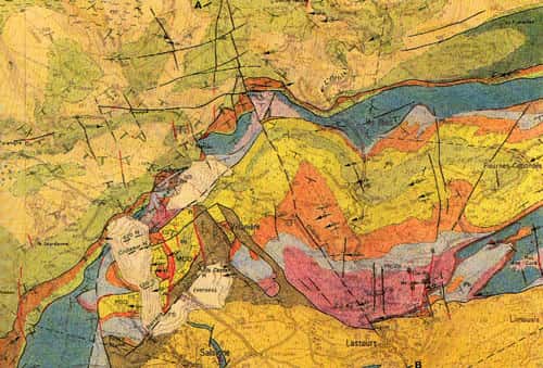 Carte géologique : Salsigne et sa légende.
