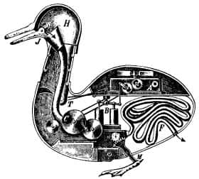 Le canard de Vaucanson, disparu, a été reconstitué partiellement. Il est exposé actuellement à Grenoble. © DR
