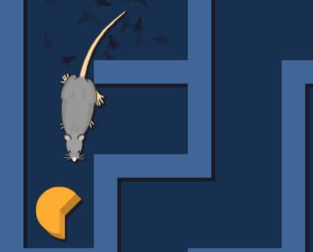 Le robot, à l'image du rat, doit pouvoir se localiser dans l'espace et atteindre un but. © Quest for Cheese 