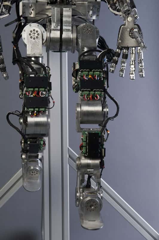  <br />Vues de détails de certains éléments du robot iCub : jambes et haut du tronc. © Courtesy of the RobotCub project
