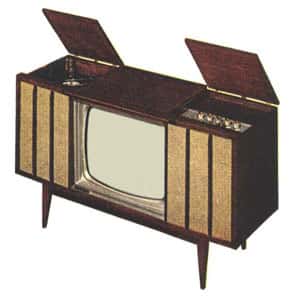 <br/>Une télévision de 1960 par tube à rayons cathodiques, Motorola Model 23SF3. © Domaine public