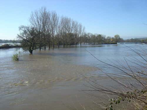 Saint-Gengoux. Inondation par la Grosne entre Saint-Gengoux-le-National et Bissy-sous-Uxelles (département de Saône-et-Loire) le 3 novembre 2008. © J.-M. Bardintzeff