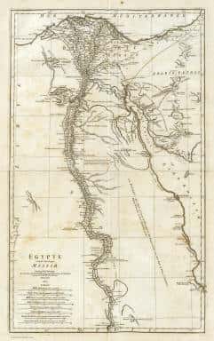 La carte de l'Égypte antique, caractérisée par ses pyramides, sa mythologie et ses pharaons, laisse ici distinguer le cours inférieur du Nil. Le pays a également marqué l'histoire avec le calendrier égyptien. © DP