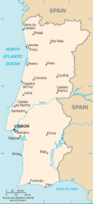 Carte du Portugal. © DP
