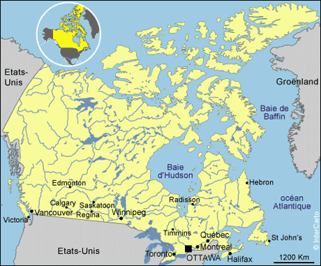 Le Canada est un territoire très vaste. © DR