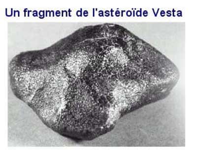 Météorite provenant de l'astéroïde Vesta. © Document <em>New England Meteoritical Services</em>