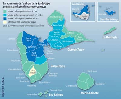 Communes de l&#039;archipel de la Guadeloupe. © DR