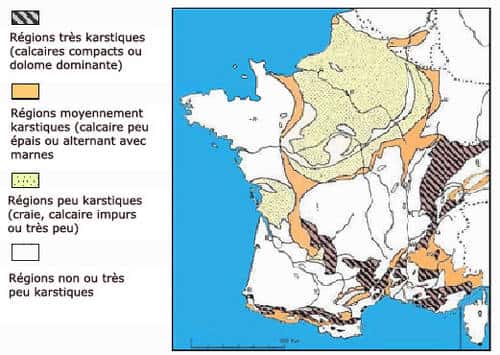 Carte du karst français. © DR