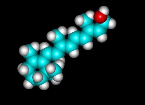 Modèle moléculaire du rétinol. © Reproduction et utilisation interdites 