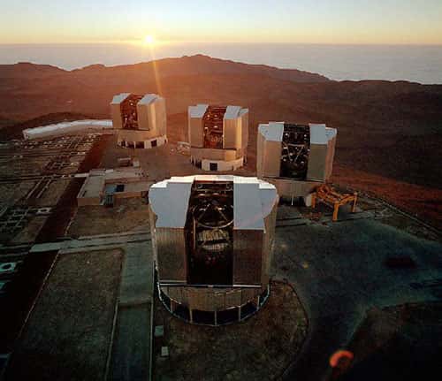 Quatre télescopes de 8 mètres de diamètre : Antu, Kueyen, Melipal et Yepun ont été mis en service, respectivement en 1998, 1999, 2000 et 2001. Paranal, Chili VLT. © Reproduction et utilisation interdites 