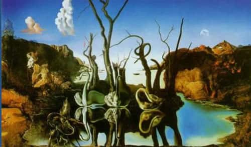 <em>Reflexion of Elephants,</em> Dalí, 1937. © DR