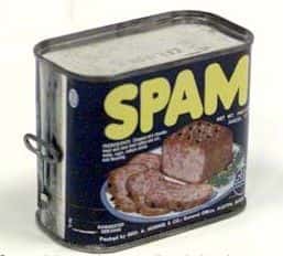 Avant de désigner un mail non sollicité, ou « pourriel », le spam était le mot d'argot utilisé pour qualifier le <em>corned-beef</em>. © DR