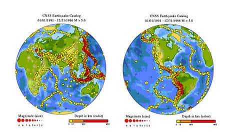Figure 2: Répartition de la sismicité et tectonique des plaques