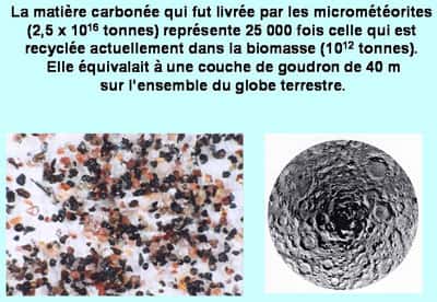 Les micrométéorites ont apporté de la matière carbonée. © DR