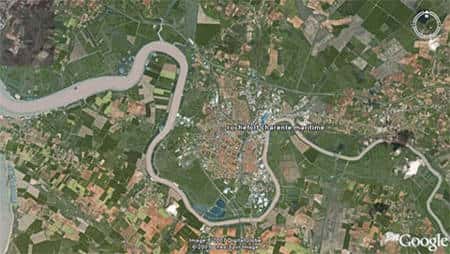 Rochefort vue du ciel. © Google Earth