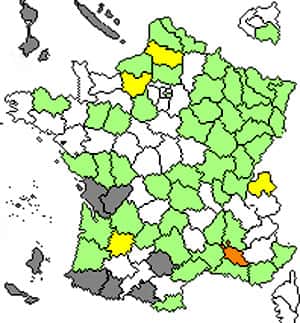 Distribution du chanvre en France. © Téla Botanica