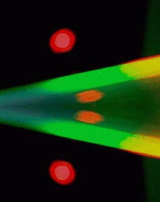 Une photo d’artiste du faisceau laser.