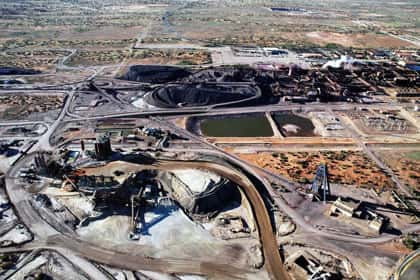 Vue aérienne de la mine d’uranium d’Olympic Dam, en Australie. © DR
