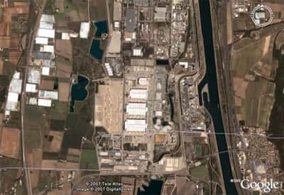 Le site de Pierrelatte en vue aérienne. L’usine a été classée secrète jusqu’en 1978. © DR