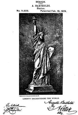 Brevet de la statue de la  liberté obtenu en 1879