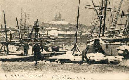 Le Port de Marseille sous la neige