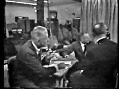 Première image de studio transmise par Telstar le 10 juillet 1963. Crédit Nasa