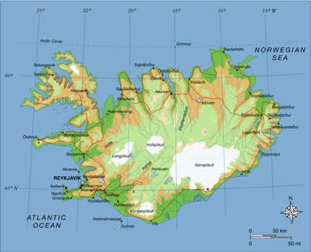 L’Islande est située juste en dessous du cercle arctique. © DR
