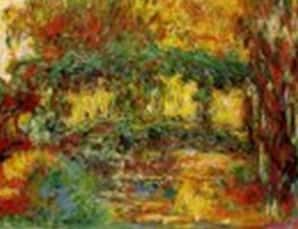 <em>Le pont japonais,</em> Claude Monet. Peint à la fin de la vie de l'artiste, ce tableau montre une prédominance des couleurs chaudes et une vision floue des contours. © <em>Minneapolis Institute of Arts</em>
