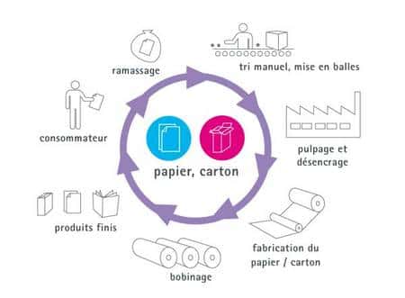 Cycle du recyclage du papier et du carton. © Somergie