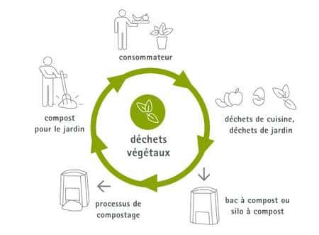 Cycle de valorisation biologique des déchets organiques dits verts. © Somergie 