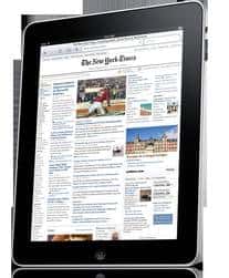 L'iPad d'Apple offre un bel écran bien affichant très bien les documents PDF mais aussi les vidéos. Il se présente comme un concurrent frontal des actuels lecteurs de livres électroniques. (Cliquer sur l'image pour l'agrandir.) © Apple