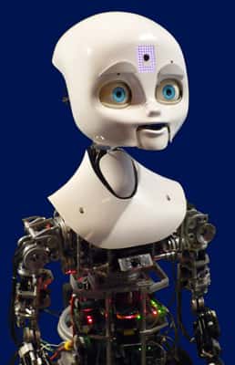 Nexi, développé au MIT Media Lab., est un robot capable d'exprimer les principales émotions grâce aux parties mobiles de son visage. © J.-C. Heudin