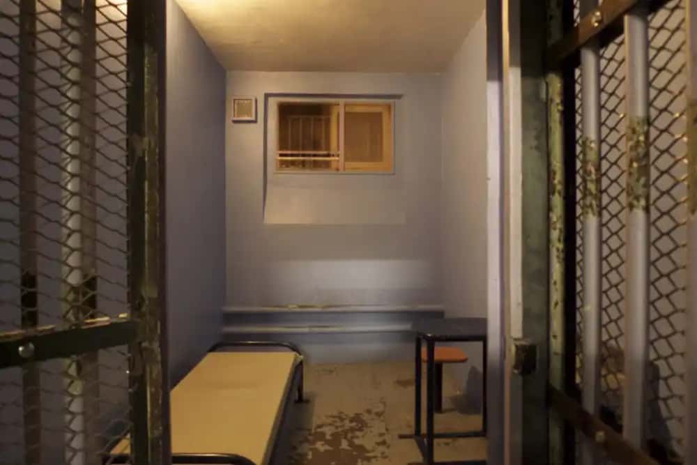 Une cellule d'isolement au quartier disciplinaire. © OIP, CGLPL