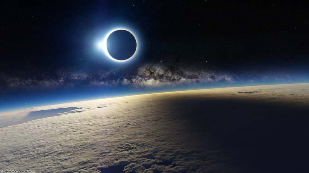 Cette image d'une éclipse solaire est le résultat d'un photomontage créé en 2009 par son créateur A4size-ska. Il ne s'agit pas d'une image de l'éclipse du 8 avril 2024 ! © A4size-ska, DeviantArt