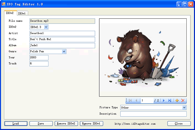 Un logiciel tel que ID3 Tag Editor autorise l’édition des informations ID3 relatives à un morceau MP3. © ID3 Tag Editor