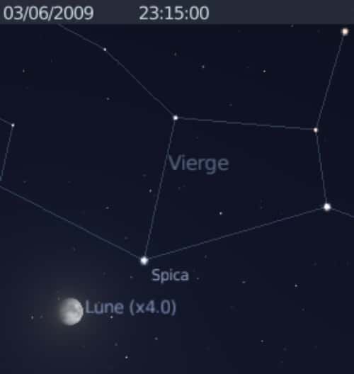 La Lune est en rapprochement avec l'étoile Spica