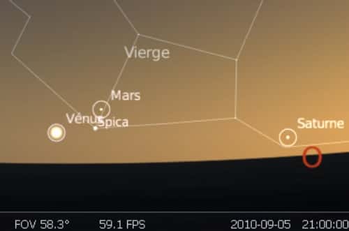 La planète Mars est en rapprochement avec l'étoile Spica