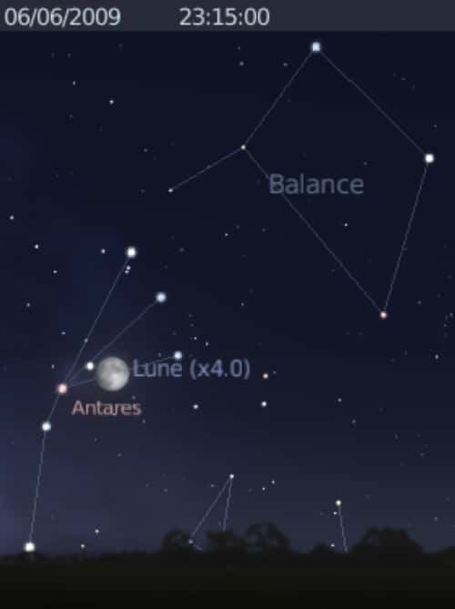 La Lune est en rapprochement avec l'étoile Antarès