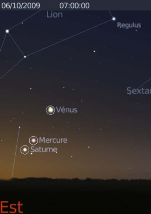 Elongation maximale de Mercure à l'ouest du Soleil