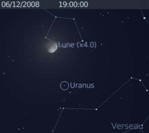 La Lune est en rapprochement avec la planète Uranus