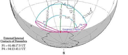 Visibilité de l&#039;éclipse partielle de Soleil du 15 février