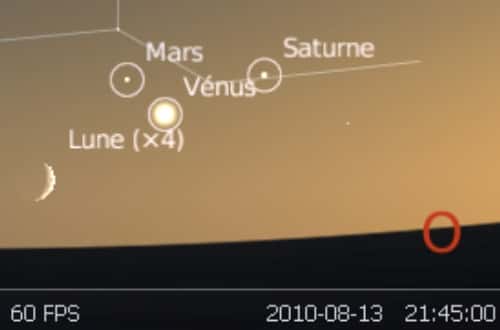 La Lune est en rapprochement avec les planètes Mars, Vénus et Saturne