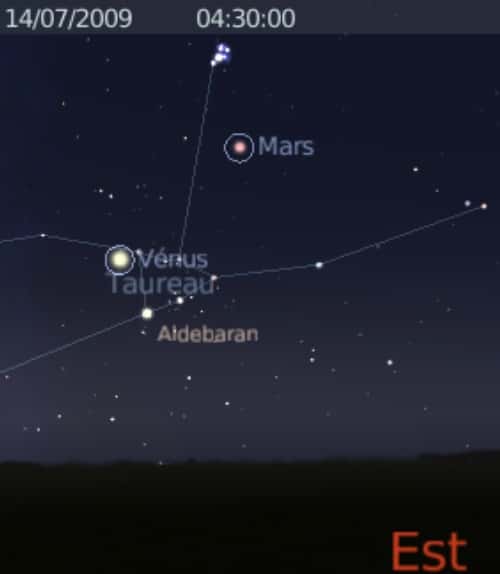 La planète Vénus est en rapprochement avec l'étoile Aldébaran