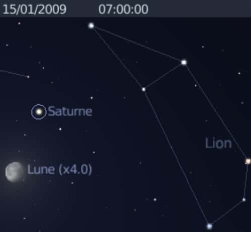 La Lune est en rapprochement avec la planète Saturne