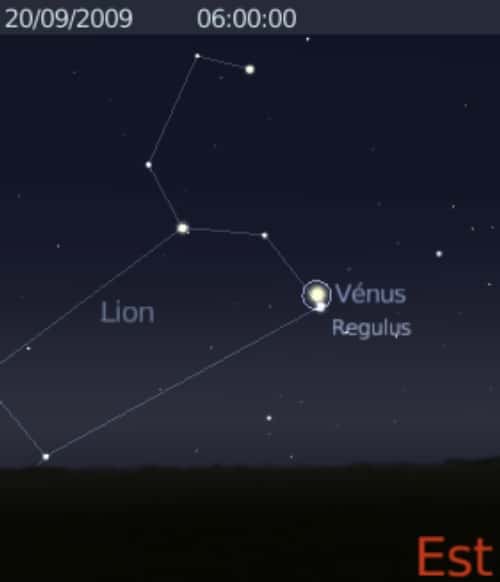 La planète Vénus est en rapprochement avec l'étoile Régulus