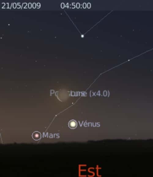 La Lune est en rapprochement avec les planètes Vénus et Mars