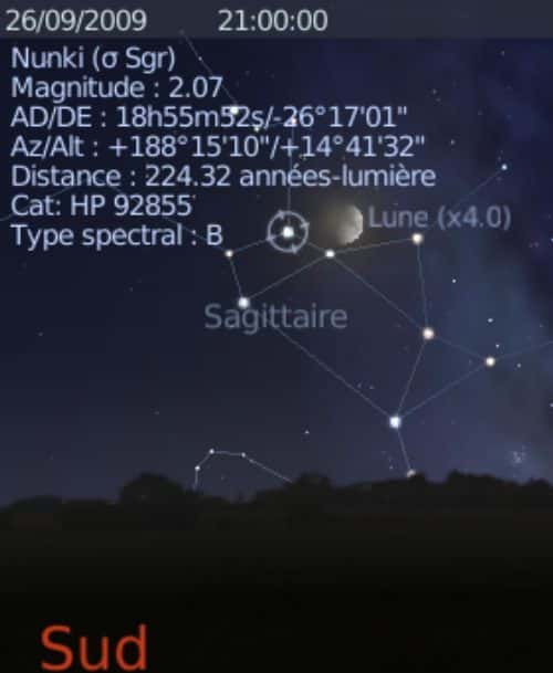 La Lune est en rapprochement avec l'étoile Nunki