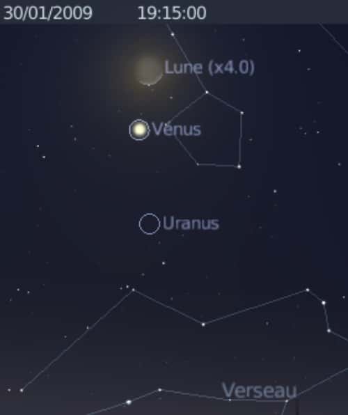 La Lune est en rapprochement avec les planètes Vénus et Uranus