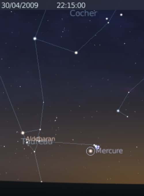 La planète Mercure est en rapprochement avec l'amas des Pléiades